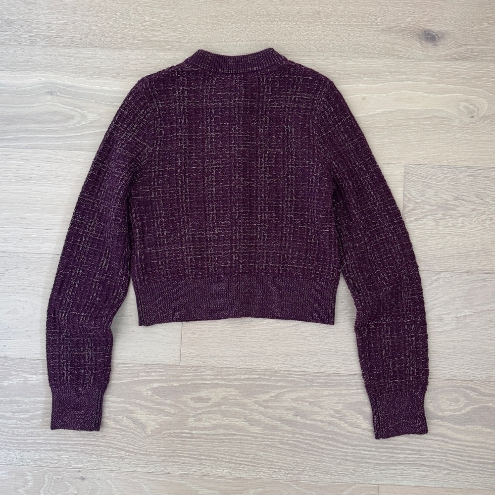 French Connection Metallic Tweed Knit Cardigan - Picture 3 of 6
